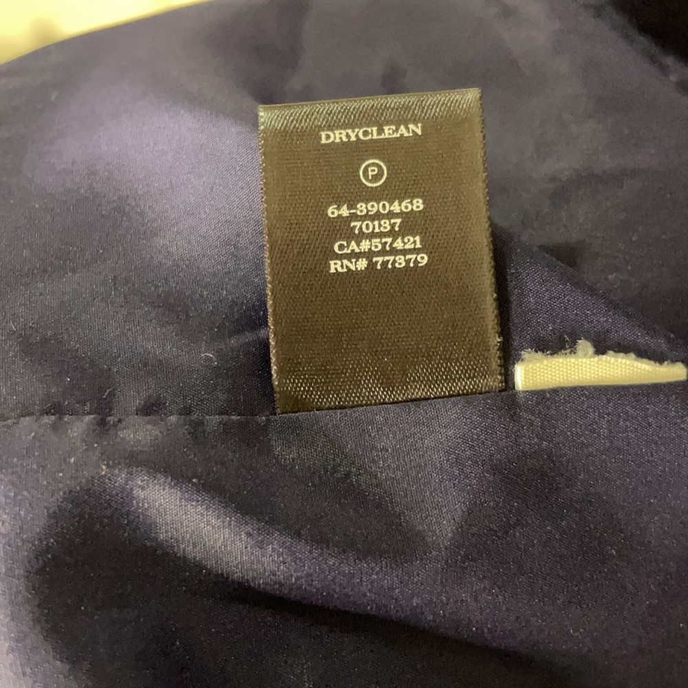 Ann Taylor Petite Navy Boiled Wool Sleeveless V neck Flounce Dress, Size 4P - Picture 14 of 14